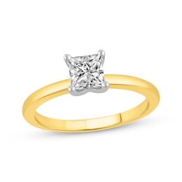 Now + Forever Lab-Grown Diamonds Princess-Cut Solitaire Engagement Ring 3/4 ct tw 14K Yellow Gold (F/SI2)