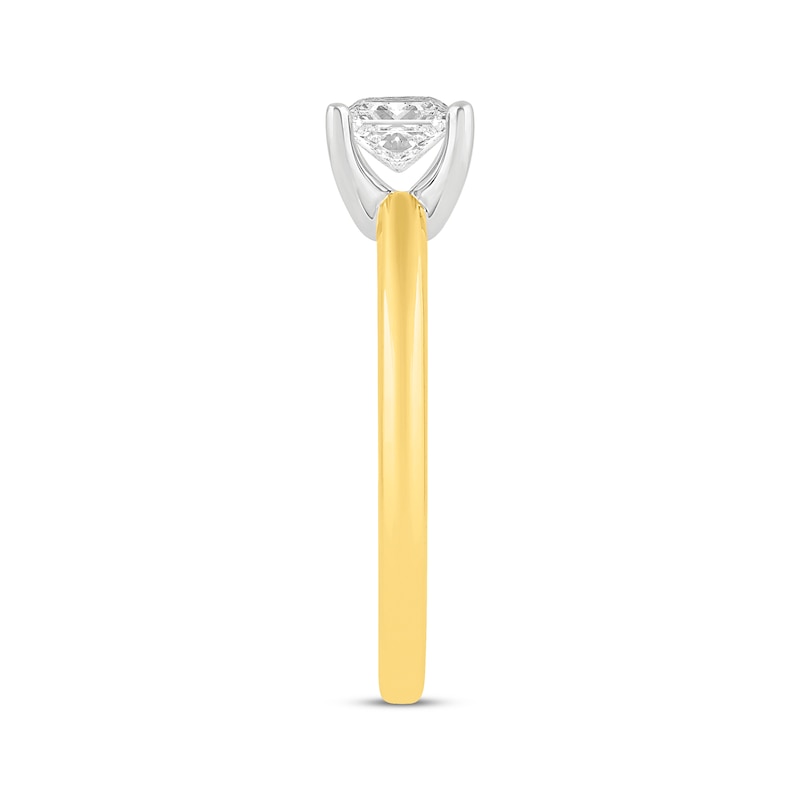 Main Image 2 of Now + Forever Lab-Grown Diamonds Princess-Cut Solitaire Engagement Ring 3/4 ct tw 14K Yellow Gold (F/SI2)