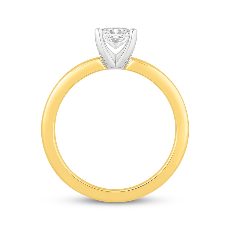 Main Image 3 of Now + Forever Lab-Grown Diamonds Princess-Cut Solitaire Engagement Ring 3/4 ct tw 14K Yellow Gold (F/SI2)