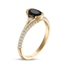 Thumbnail Image 2 of Now + Forever Oval-Cut Black Diamond & White Diamond Engagement Ring 1-1/4 ct tw 14K Yellow Gold