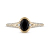 Thumbnail Image 3 of Now + Forever Oval-Cut Black Diamond & White Diamond Engagement Ring 1-1/4 ct tw 14K Yellow Gold