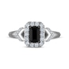 Thumbnail Image 3 of Now + Forever Emerald-Cut Black Diamond & White Diamond Halo Engagement Ring 1-1/4 ct tw 14K White Gold