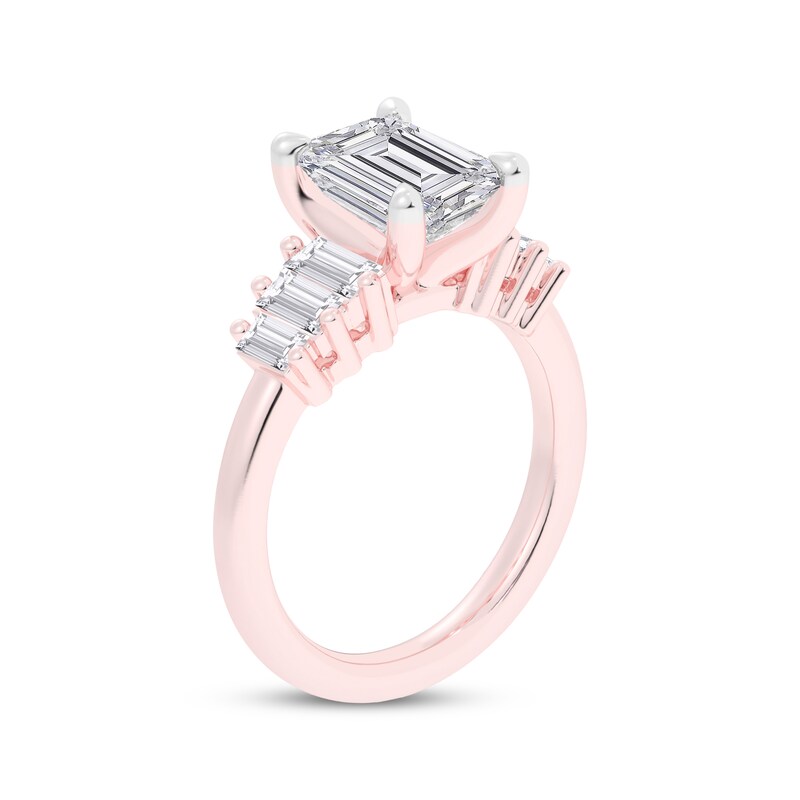 Main Image 2 of Now + Forever Lab-Grown Diamonds Emerald-Cut Engagement Ring 2-5/8 ct tw 14K Rose Gold