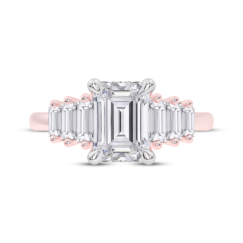 Main Image 3 of Now + Forever Lab-Grown Diamonds Emerald-Cut Engagement Ring 2-5/8 ct tw 14K Rose Gold