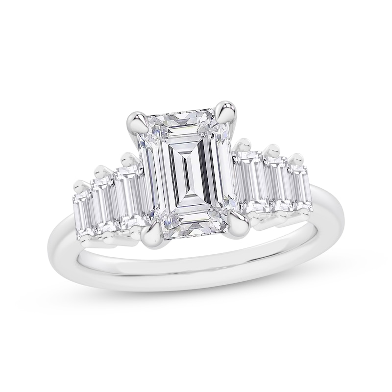 Main Image 1 of Now + Forever Lab-Grown Diamonds Emerald-Cut Engagement Ring 2-5/8 ct tw 14K White Gold