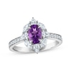 Thumbnail Image 1 of Now + Forever Oval-Cut Amethyst & Diamond Engagement Ring 3/4 ct tw 14K White Gold