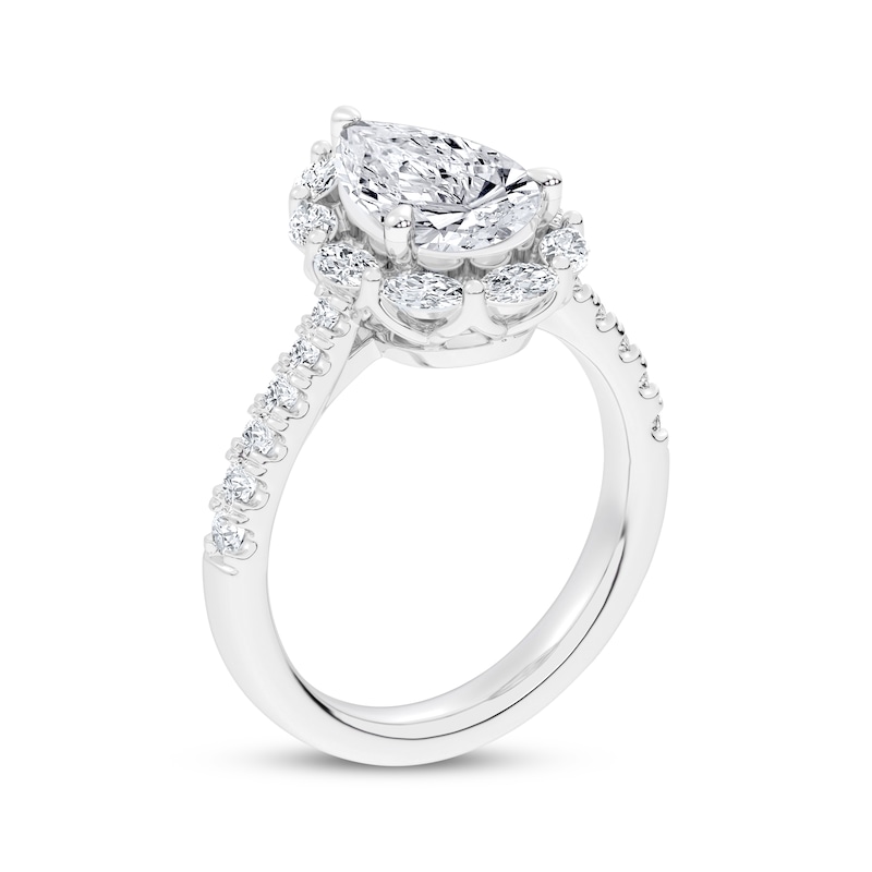 Lab-Created Diamonds by KAY Pear-Shaped Halo Engagement Ring 2-3/4 ct tw 14K White Gold
