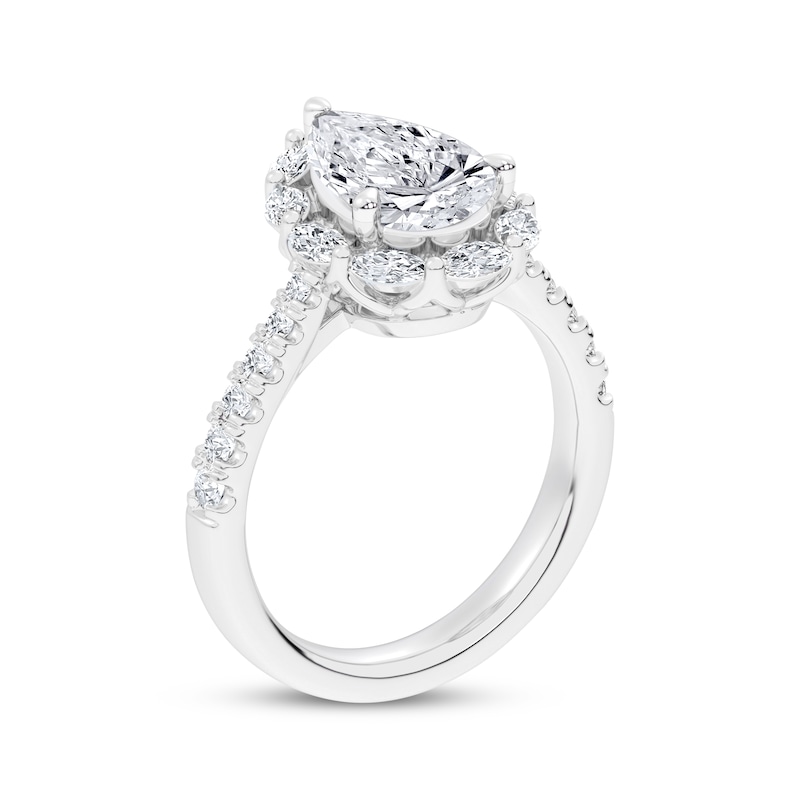 Main Image 2 of Now + Forever Lab-Grown Diamonds Pear-Shaped Halo Engagement Ring 2-3/4 ct tw 14K White Gold