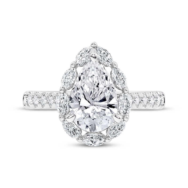 Lab-Created Diamonds by KAY Pear-Shaped Halo Engagement Ring 2-3/4 ct tw 14K White Gold
