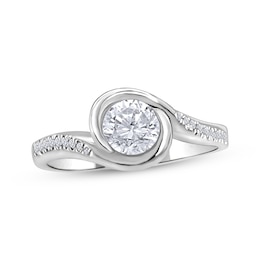 Now + Forever Round-Cut Diamond Bypass Engagement Ring 5/8 ct tw 14K White Gold