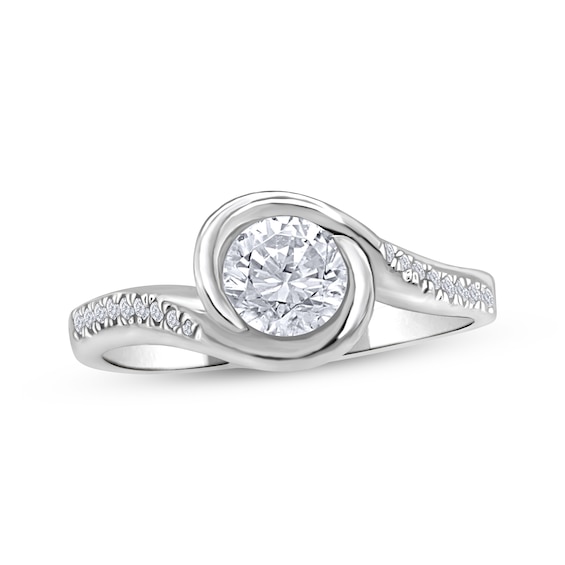 Now + Forever Round-Cut Diamond Bypass Engagement Ring 5/8 ct tw 14K White Gold
