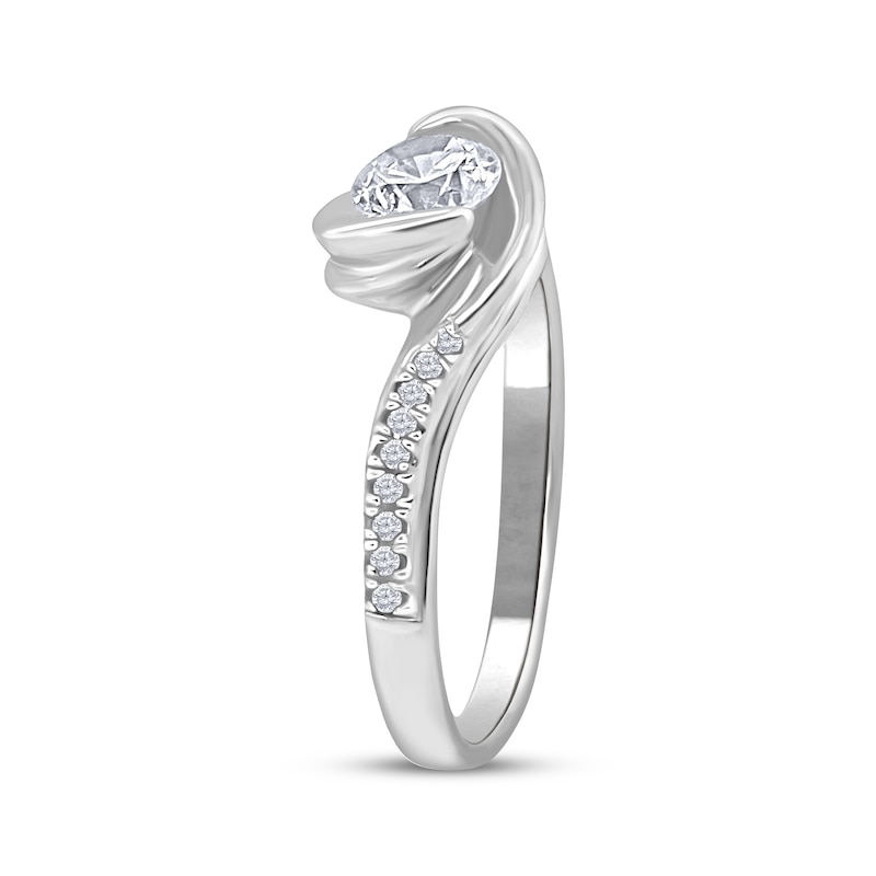 Main Image 2 of Now + Forever Round-Cut Diamond Bypass Engagement Ring 5/8 ct tw 14K White Gold
