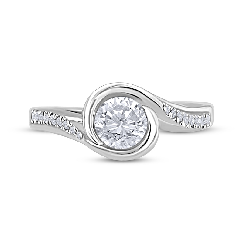 Main Image 3 of Now + Forever Round-Cut Diamond Bypass Engagement Ring 5/8 ct tw 14K White Gold