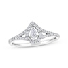 Thumbnail Image 1 of Now + Forever Pear-Shaped Diamond Halo Engagement Ring 1/3 ct tw 10K White Gold