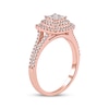 Thumbnail Image 2 of Now + Forever Multi-Diamond Cushion-Shaped Double Halo Engagement Ring 3/8 ct tw 10K Rose Gold