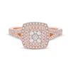 Thumbnail Image 3 of Now + Forever Multi-Diamond Cushion-Shaped Double Halo Engagement Ring 3/8 ct tw 10K Rose Gold