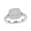 Thumbnail Image 1 of Now + Forever Multi-Diamond Cushion-Shaped Double Halo Engagement Ring 3/8 ct tw 10K White Gold