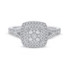Thumbnail Image 3 of Now + Forever Multi-Diamond Cushion-Shaped Double Halo Engagement Ring 3/8 ct tw 10K White Gold