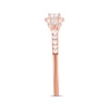 Thumbnail Image 2 of Now + Forever Diamond Three-Stone Halo Engagement Ring 1/2 ct tw 14K Rose Gold