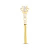 Thumbnail Image 2 of Now + Forever Diamond Three-Stone Halo Engagement Ring 1/2 ct tw 14K Yellow Gold