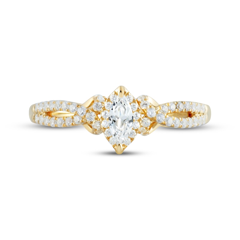 Main Image 3 of Now + Forever Marquise-Cut Diamond Engagement Ring 1/2 ct tw 14K Yellow Gold