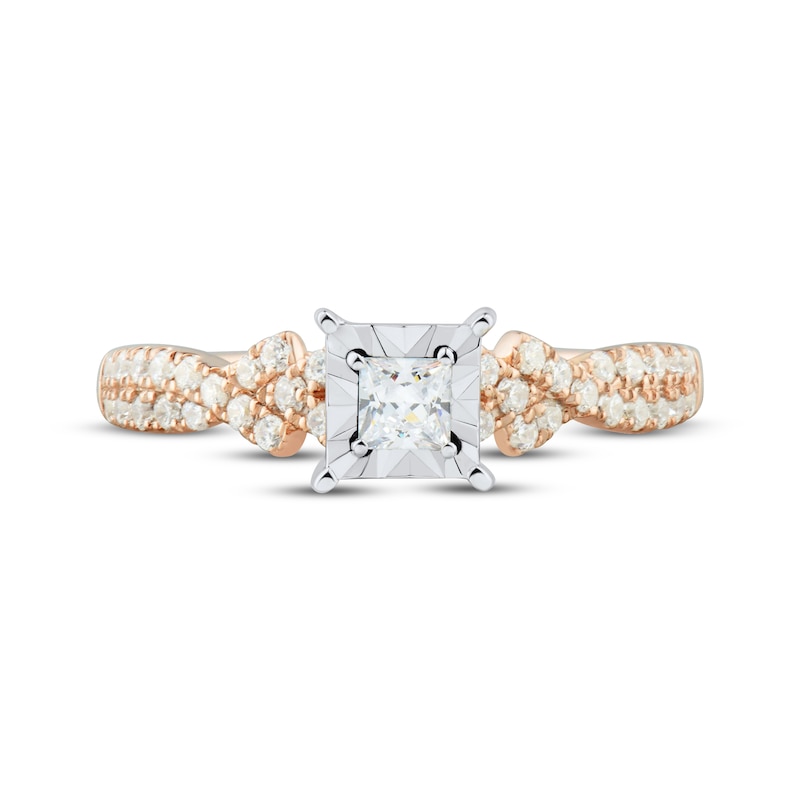 Main Image 3 of Now + Forever Princess-Cut Diamond Engagement Ring 1/2 ct tw 14K Two-Tone Gold