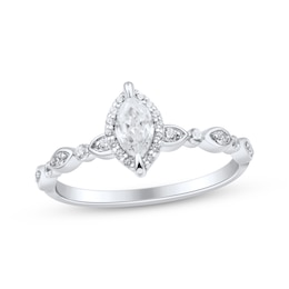 Now + Forever Marquise-Cut Diamond Engagement Ring 1/2 ct tw 14K White Gold