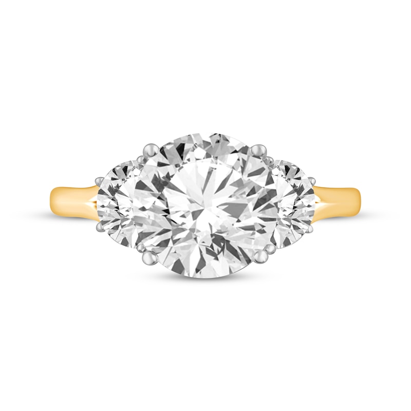 Main Image 3 of Memories Moments Magic Lab-Grown Diamonds Round-Cut Three-Stone Engagement Ring 3-3/4 ct tw 14K Yellow Gold