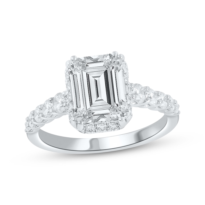 Main Image 1 of Now + Forever Lab-Grown Diamonds Emerald-Cut Engagement Ring 3-3/4 ct tw 14K White Gold