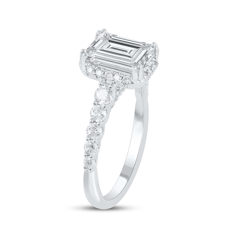 Main Image 2 of Now + Forever Lab-Grown Diamonds Emerald-Cut Engagement Ring 3-3/4 ct tw 14K White Gold