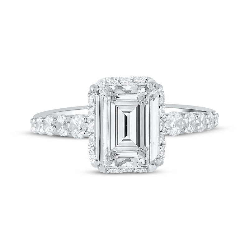Main Image 3 of Now + Forever Lab-Grown Diamonds Emerald-Cut Engagement Ring 3-3/4 ct tw 14K White Gold