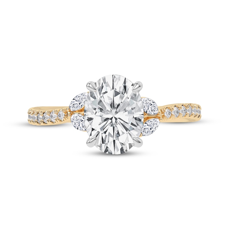 Main Image 3 of Now + Forever Lab-Grown Diamonds Oval-Cut Engagement Ring 2-1/3 ct tw 14K Yellow Gold