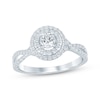Thumbnail Image 1 of Now + Forever Round-Cut Diamond Double Halo Engagement Ring 1/2 ct tw 10K White Gold