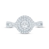 Thumbnail Image 3 of Now + Forever Round-Cut Diamond Double Halo Engagement Ring 1/2 ct tw 10K White Gold