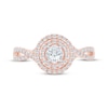 Thumbnail Image 3 of Now + Forever Round-Cut Diamond Double Halo Engagement Ring 1/2 ct tw 10K Rose Gold
