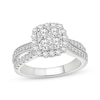 Thumbnail Image 1 of Now + Forever Multi-Diamond Cushion Halo Engagement Ring 1 ct tw 14K White Gold