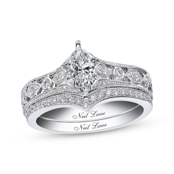 Neil Lane Marquise Diamond Bridal Set 7/8 ct tw 14K White Gold