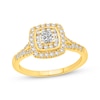 Thumbnail Image 1 of Now + Forever Princess-Cut Diamond Double Cushion Halo Engagement Ring 5/8 ct tw 14K Yellow Gold