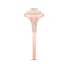 Thumbnail Image 2 of Now + Forever Princess-Cut Diamond Double Cushion Halo Engagement Ring 5/8 ct tw 14K Rose Gold