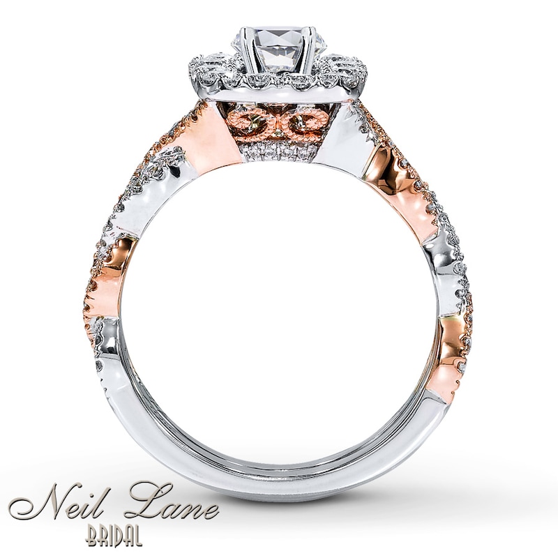 Main Image 2 of Neil Lane Princess-cut Diamond Bridal Set 1-3/4ct tw 14K White Gold and 14K Two-Tone Gold