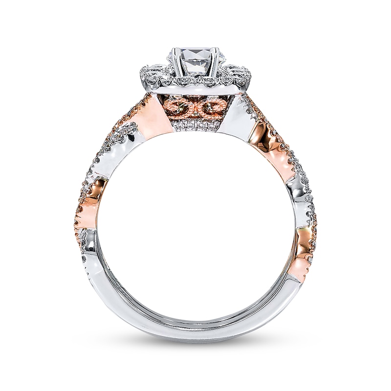 Main Image 3 of Neil Lane Princess-cut Diamond Bridal Set 1-3/4ct tw 14K White Gold and 14K Two-Tone Gold