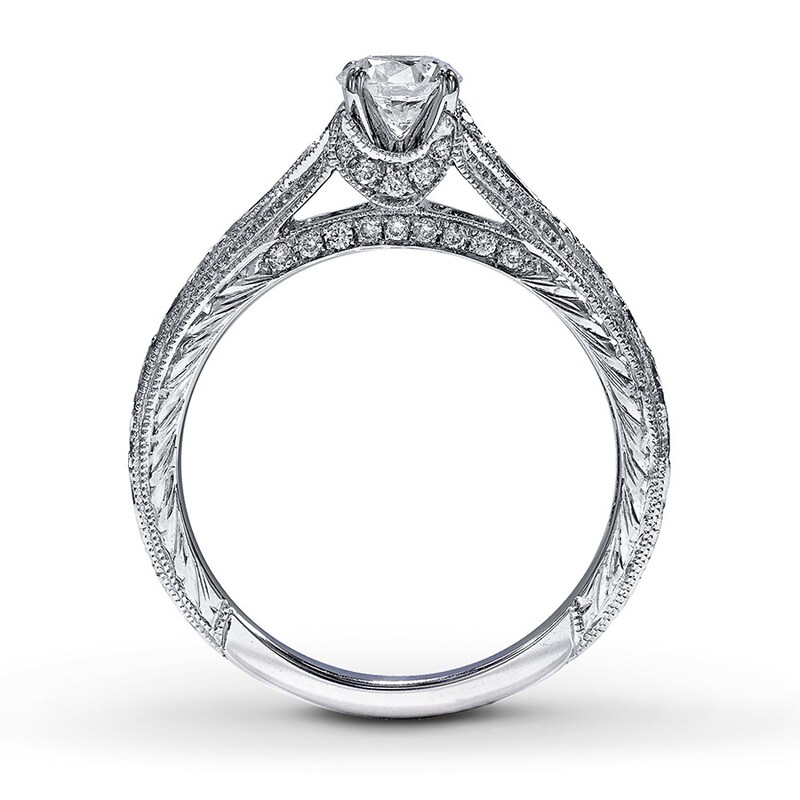 Main Image 2 of Neil Lane Round Diamond Engagement Ring 1/2ct tw 14K White Gold