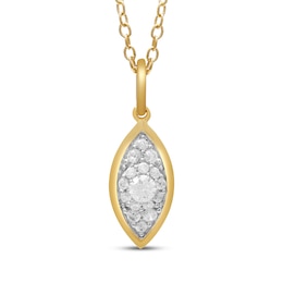 STUDIO BY KAY Lab-Grown Diamond Multi-Stone Marquise Necklace 1/5 ct tw 24K Yellow Gold Vermeil Sterling Silver 18"