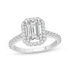 Thumbnail Image 1 of Now + Forever Lab-Grown Diamonds Emerald-Cut Halo Engagement Ring 2-1/2 ct tw Platinum