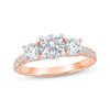 Thumbnail Image 1 of Memories Moments Magic Lab-Grown Diamonds Round-Cut Three-Stone Engagement Ring 2 ct tw 14K Rose Gold