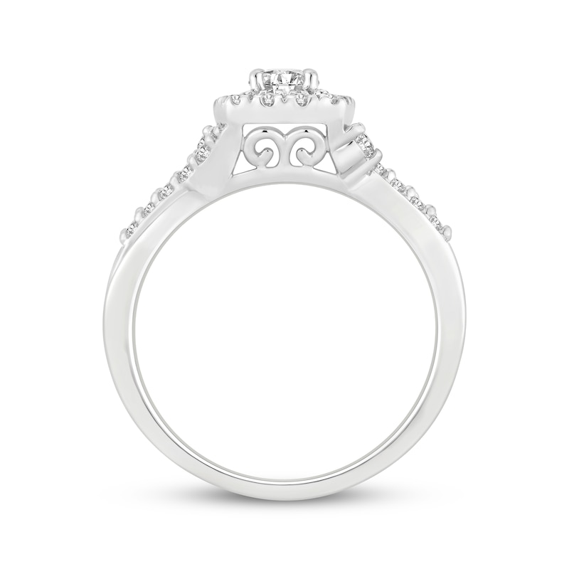 Main Image 3 of Now + Forever Round-Cut Diamond Halo Engagement Ring 3/4 ct tw 14K White Gold