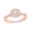 Thumbnail Image 1 of Now + Forever Round-Cut Diamond Double Halo Engagement Ring 3/8 ct tw 10K Rose Gold