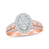 Thumbnail Image 1 of Now + Forever Multi-Diamond Center Oval Halo Engagement Ring 1 ct tw 14K Rose Gold