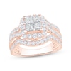Thumbnail Image 1 of Now + Forever Princess-Cut Diamond Quad Halo Engagement Ring 2 ct tw 14K Rose Gold