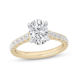 Now + Forever Lab-Grown Diamonds Oval-Cut Engagement Ring 2-1/2 ct tw 14K Yellow Gold
